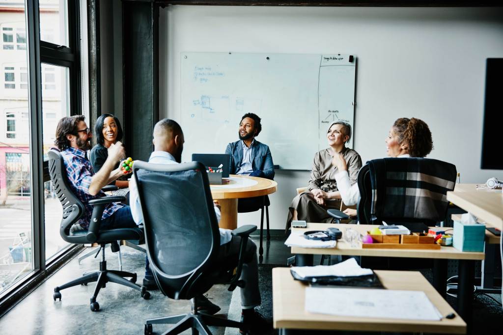 People collaborating in an office